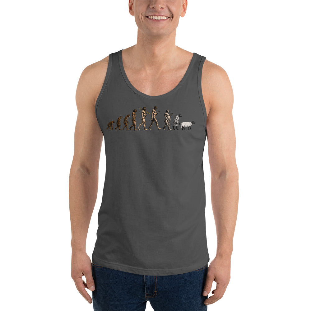 March of Devolution Sheeple Unisex Tank Top