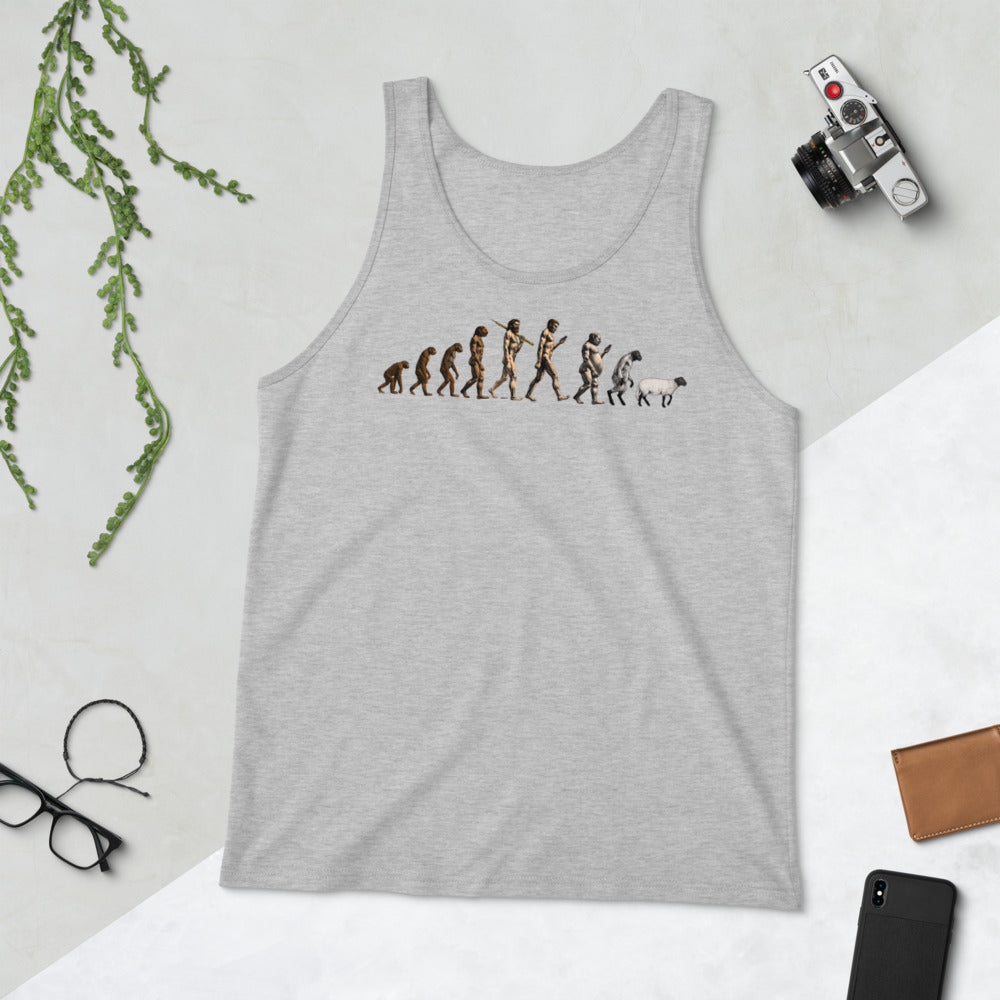 March of Devolution Sheeple Unisex Tank Top