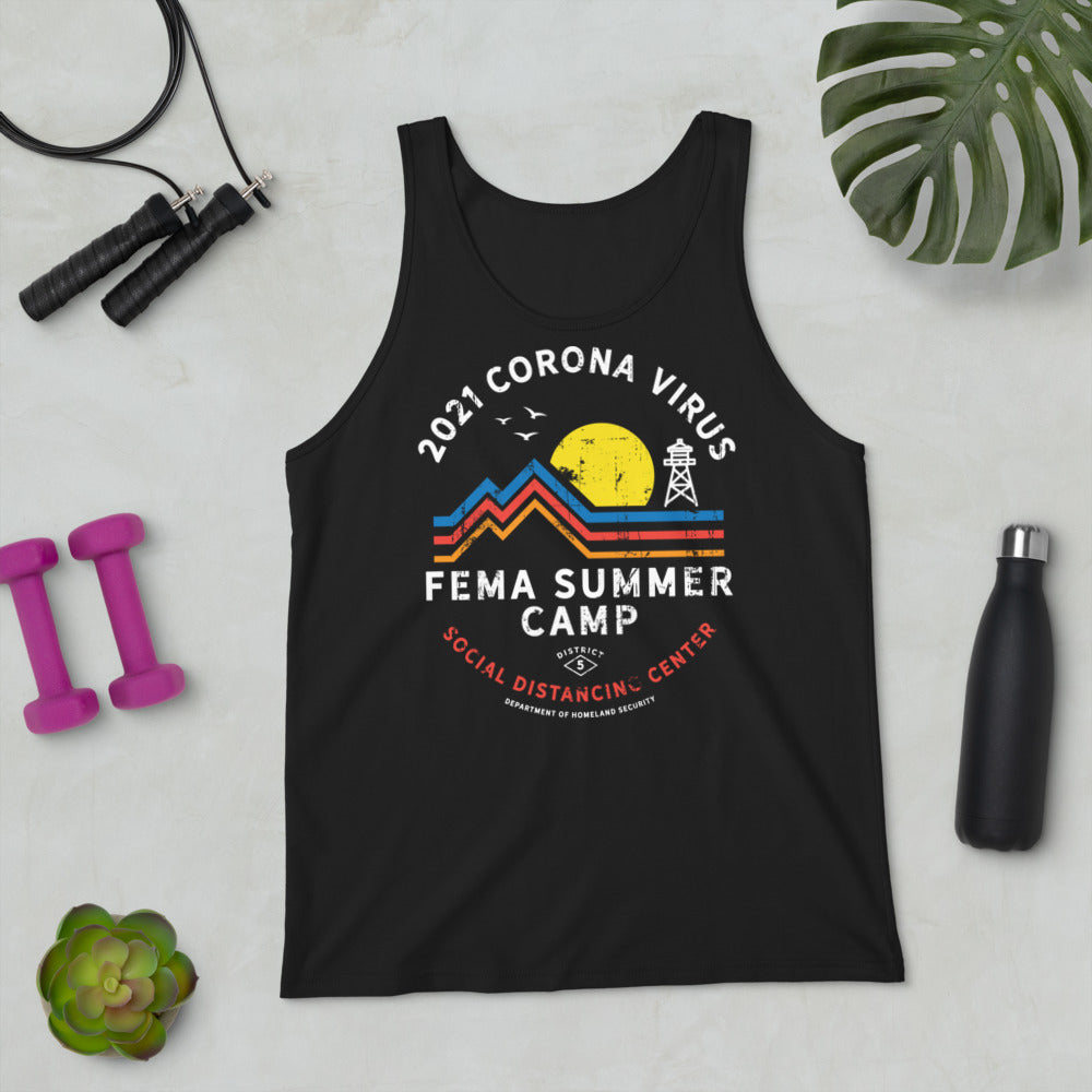 2021 Corona Virus FEMA Summer Camp Unisex Tank Top