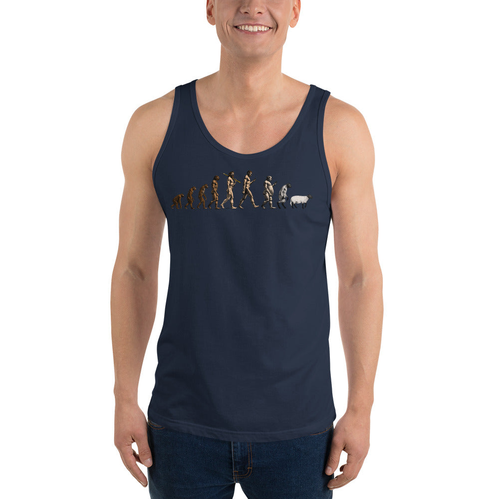 March of Devolution Sheeple Unisex Tank Top