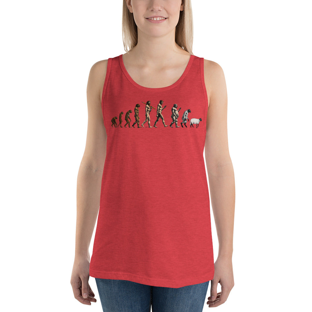 March of Devolution Sheeple Unisex Tank Top
