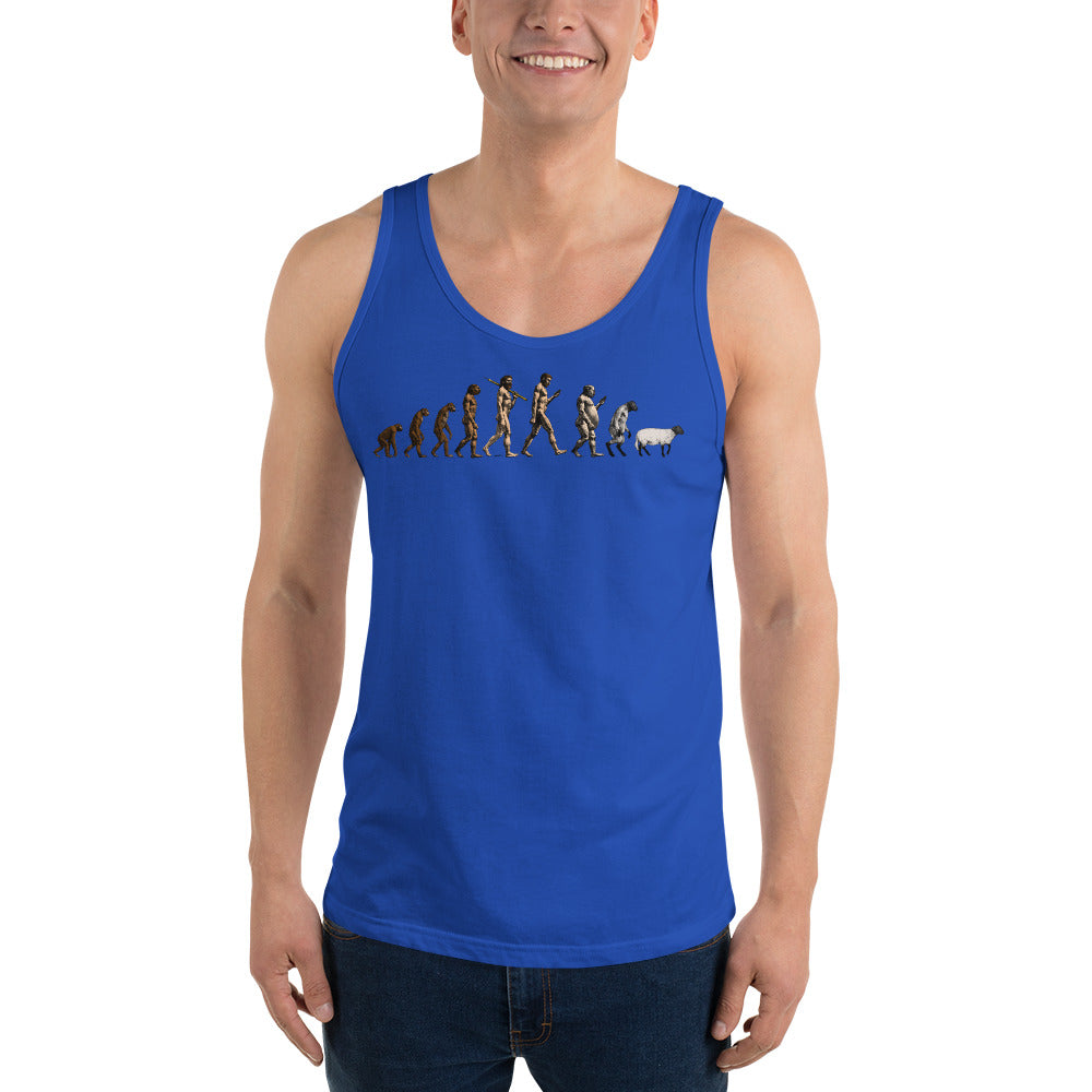 March of Devolution Sheeple Unisex Tank Top