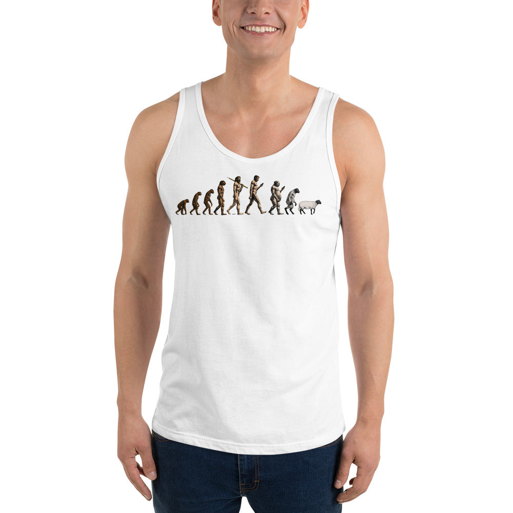 March of Devolution Sheeple Unisex Tank Top