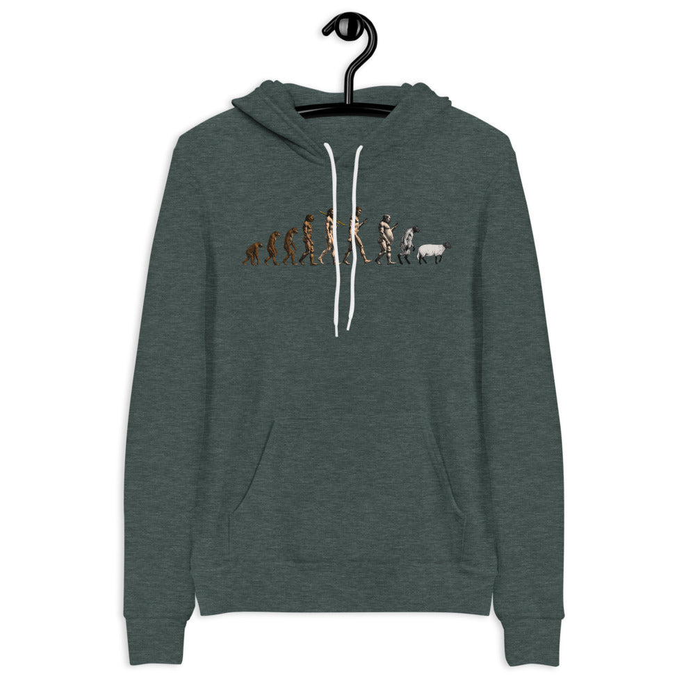 March of Devolution Sheeple Unisex Airlume Fleece Hoodie