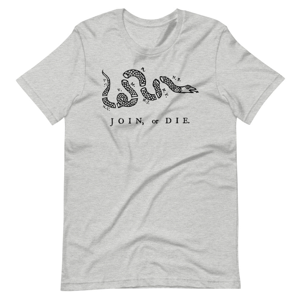 Join or Die Ben Franklin Rattlesnake Graphic T-Shirt