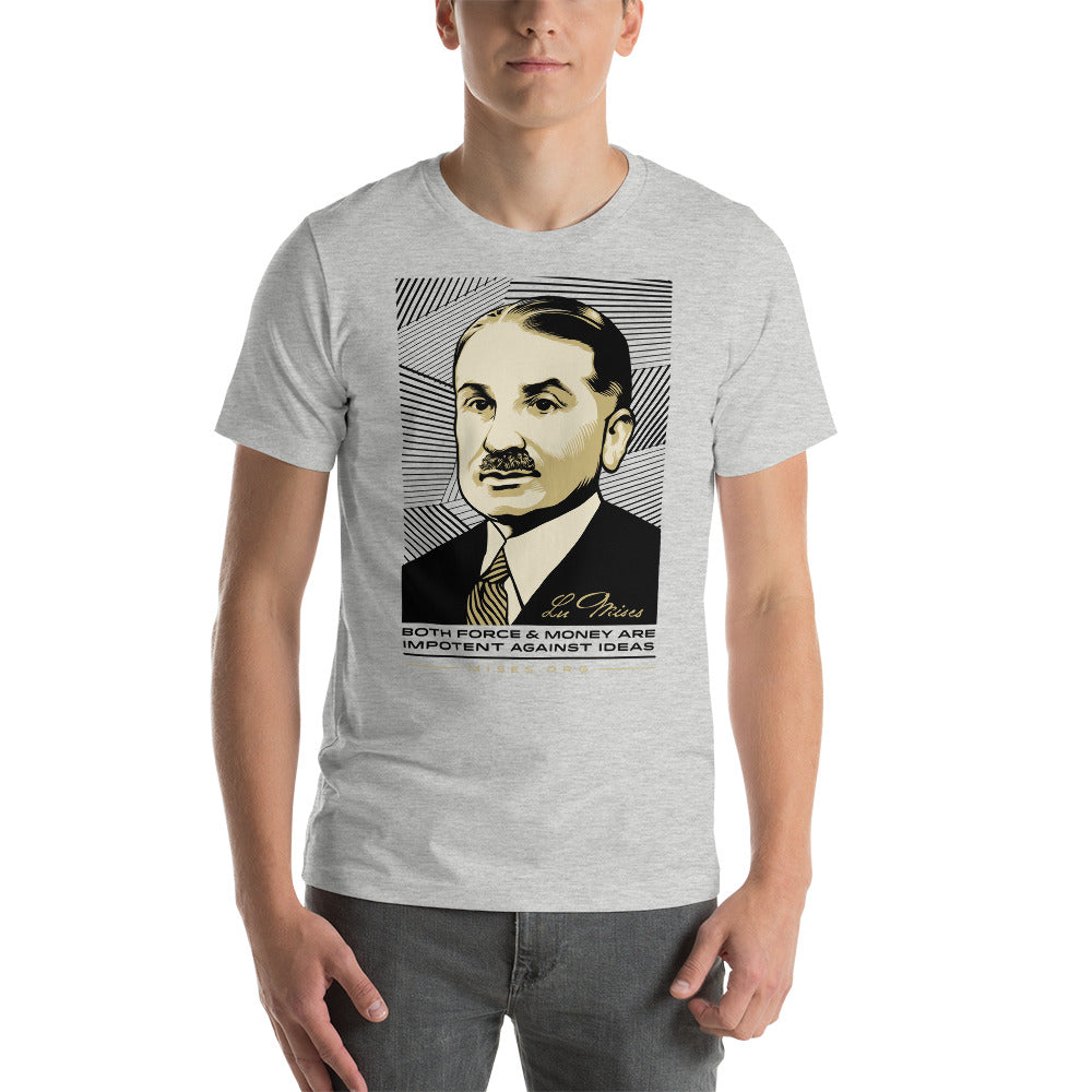 Ludwig Von Mises Ideas Quote T-Shirt Short-Sleeve Unisex T-Shirt