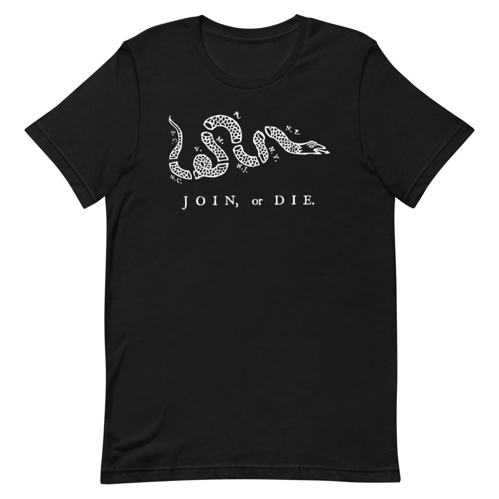 Join or Die Ben Franklin Rattlesnake Graphic T-Shirt
