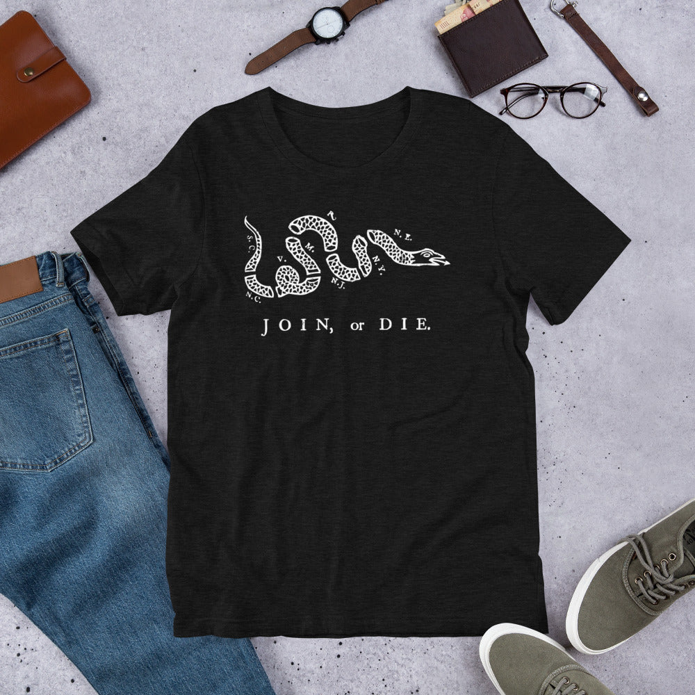 Join or Die Ben Franklin Rattlesnake Graphic T-Shirt
