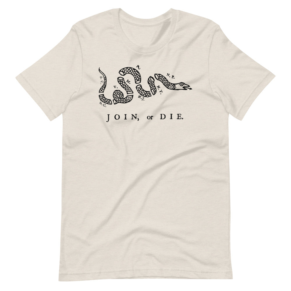 Join or Die Ben Franklin Rattlesnake Graphic T-Shirt