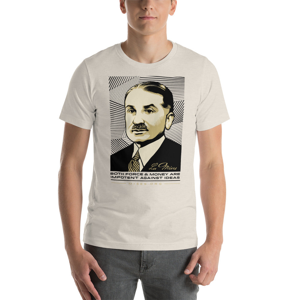Ludwig Von Mises Ideas Quote T-Shirt Short-Sleeve Unisex T-Shirt