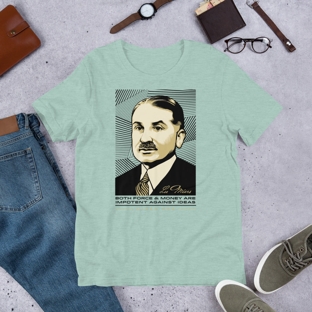 Ludwig Von Mises Ideas Quote T-Shirt Short-Sleeve Unisex T-Shirt
