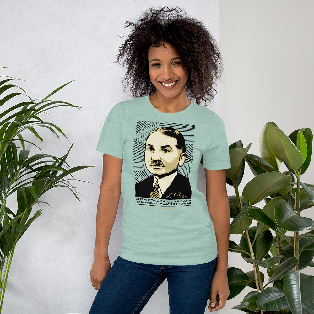 Ludwig Von Mises Ideas Quote T-Shirt Short-Sleeve Unisex T-Shirt