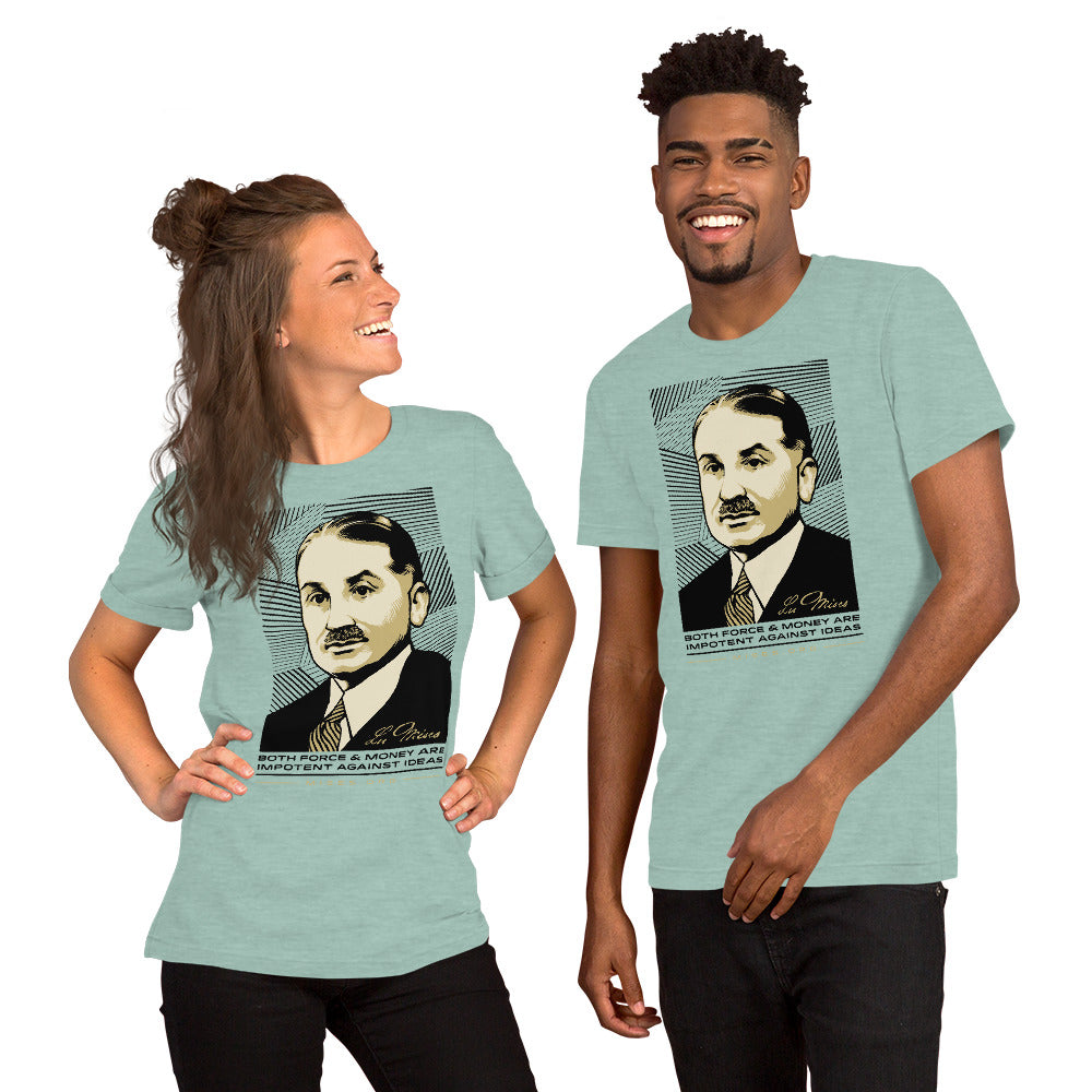 Ludwig Von Mises Ideas Quote T-Shirt Short-Sleeve Unisex T-Shirt