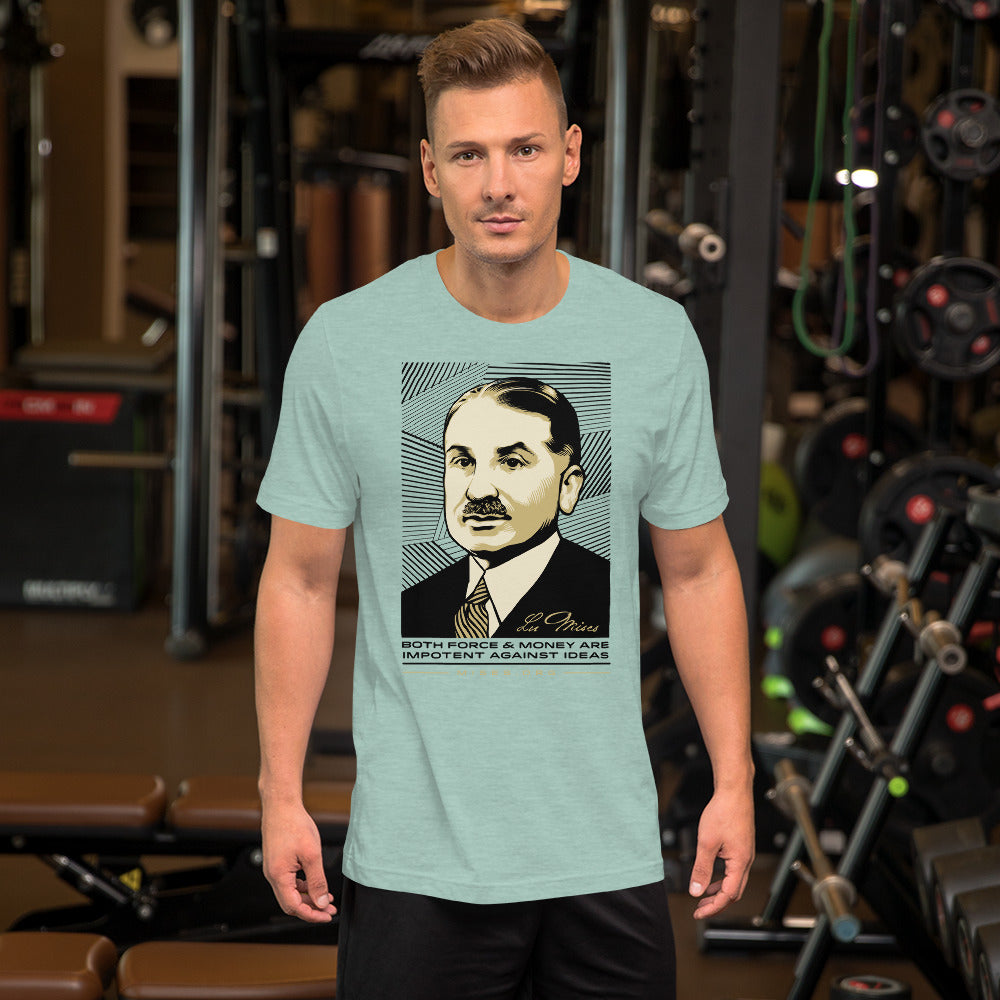 Ludwig Von Mises Ideas Quote T-Shirt Short-Sleeve Unisex T-Shirt