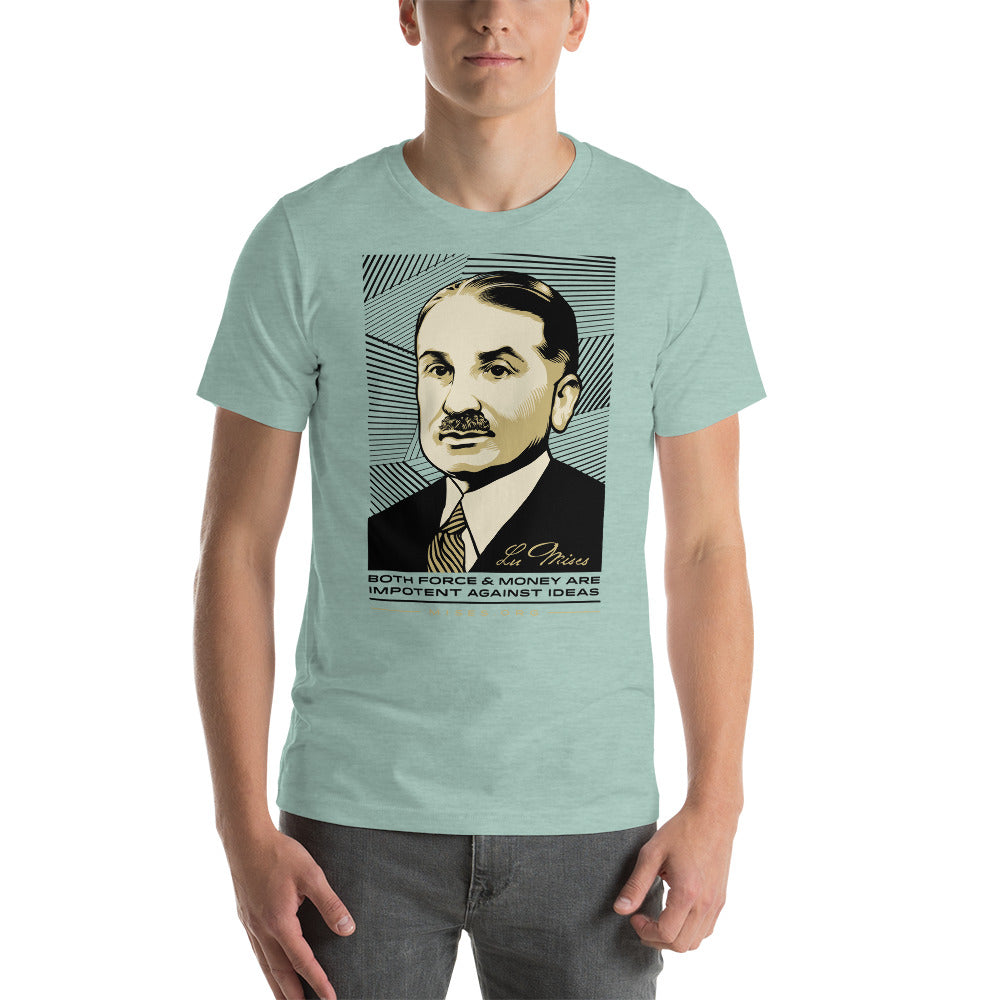 Ludwig Von Mises Ideas Quote T-Shirt Short-Sleeve Unisex T-Shirt