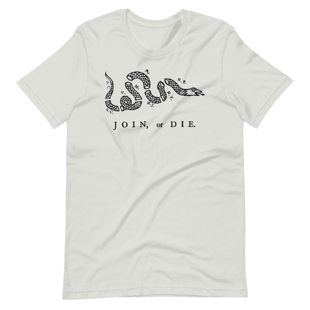 Join or Die Ben Franklin Rattlesnake Graphic T-Shirt