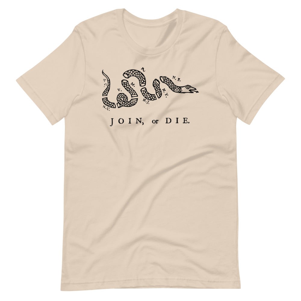 Join or Die Ben Franklin Rattlesnake Graphic T-Shirt