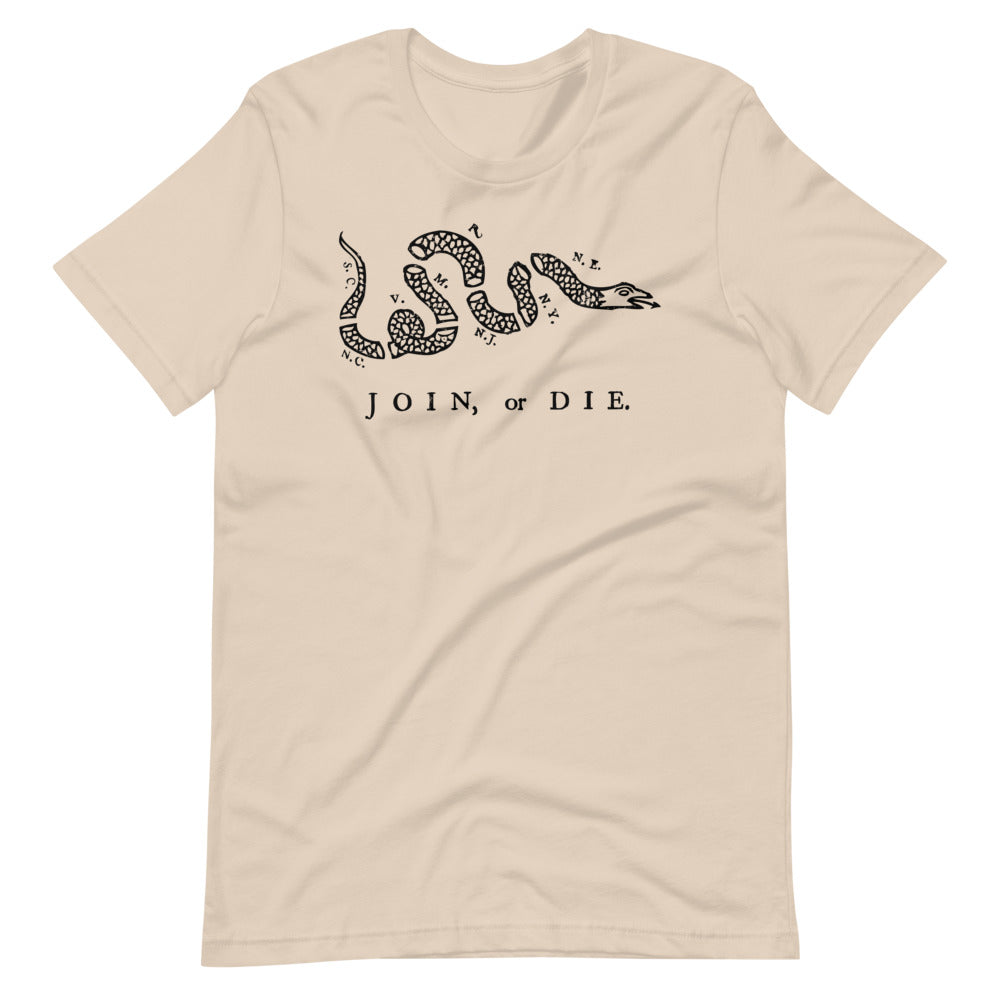Join or Die Ben Franklin Rattlesnake Graphic T-Shirt