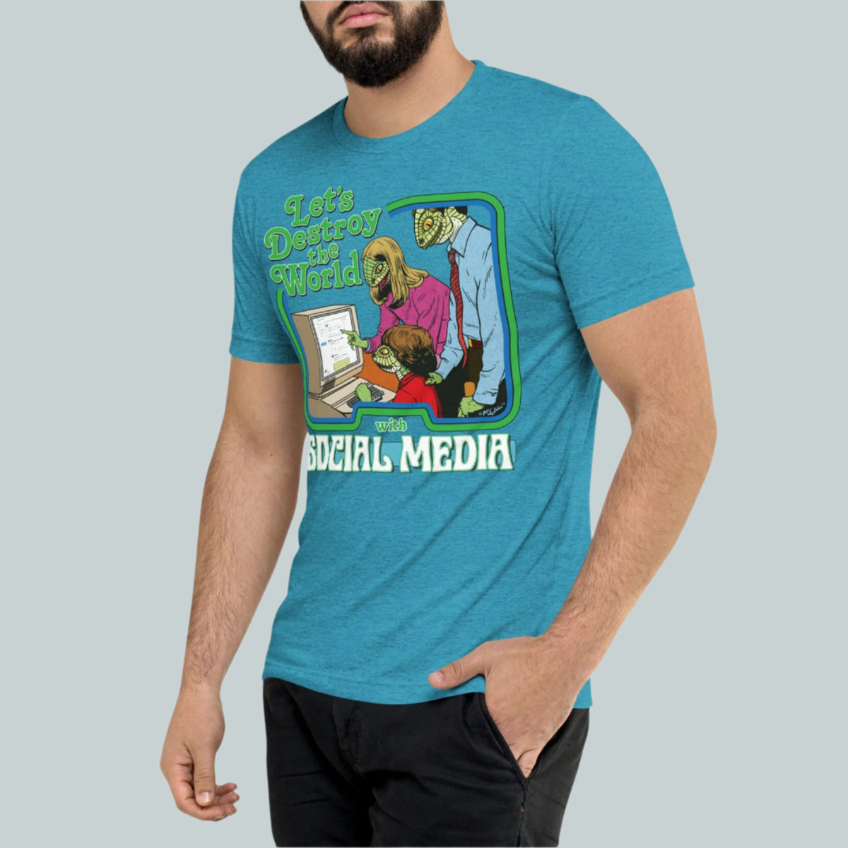 Let&#39;s Destroy the World With Social Media Tri-blend T-Shirt