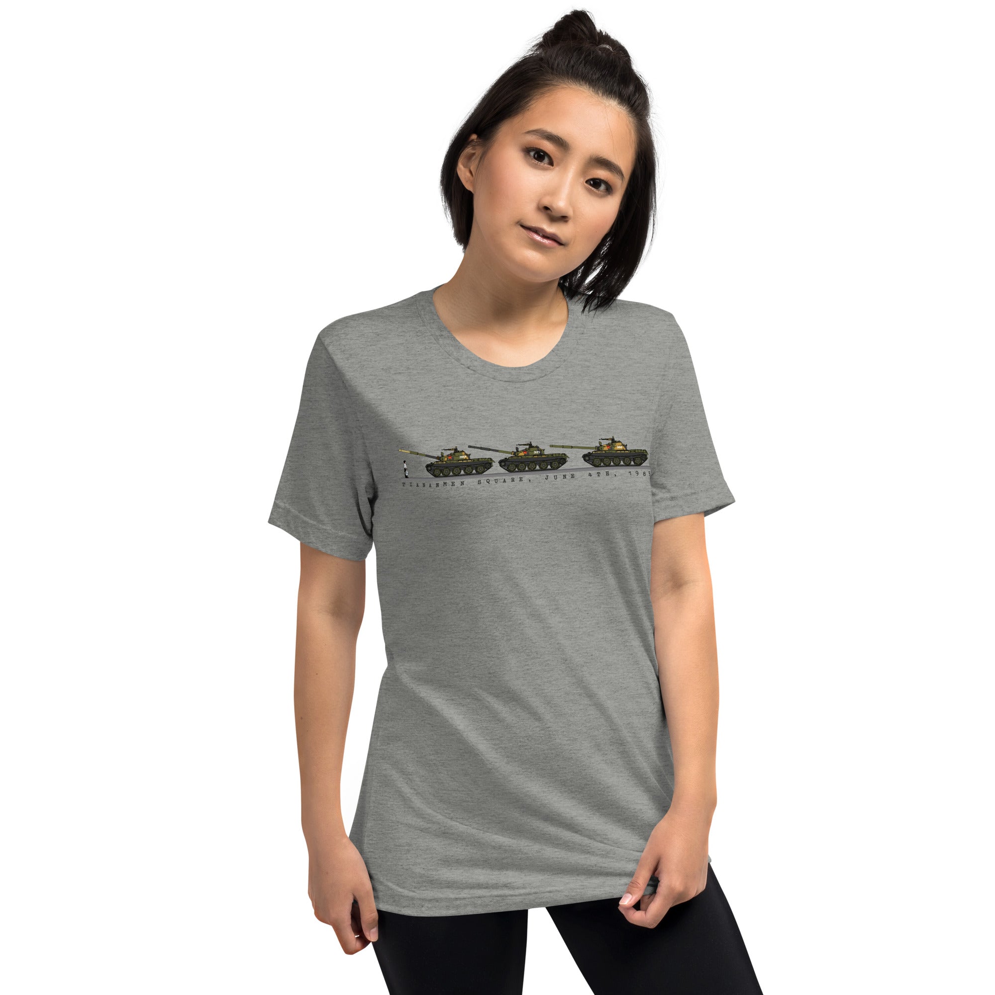 Tiananmen Tank Man 33rd Anniversary Tri-Blend T-Shirt