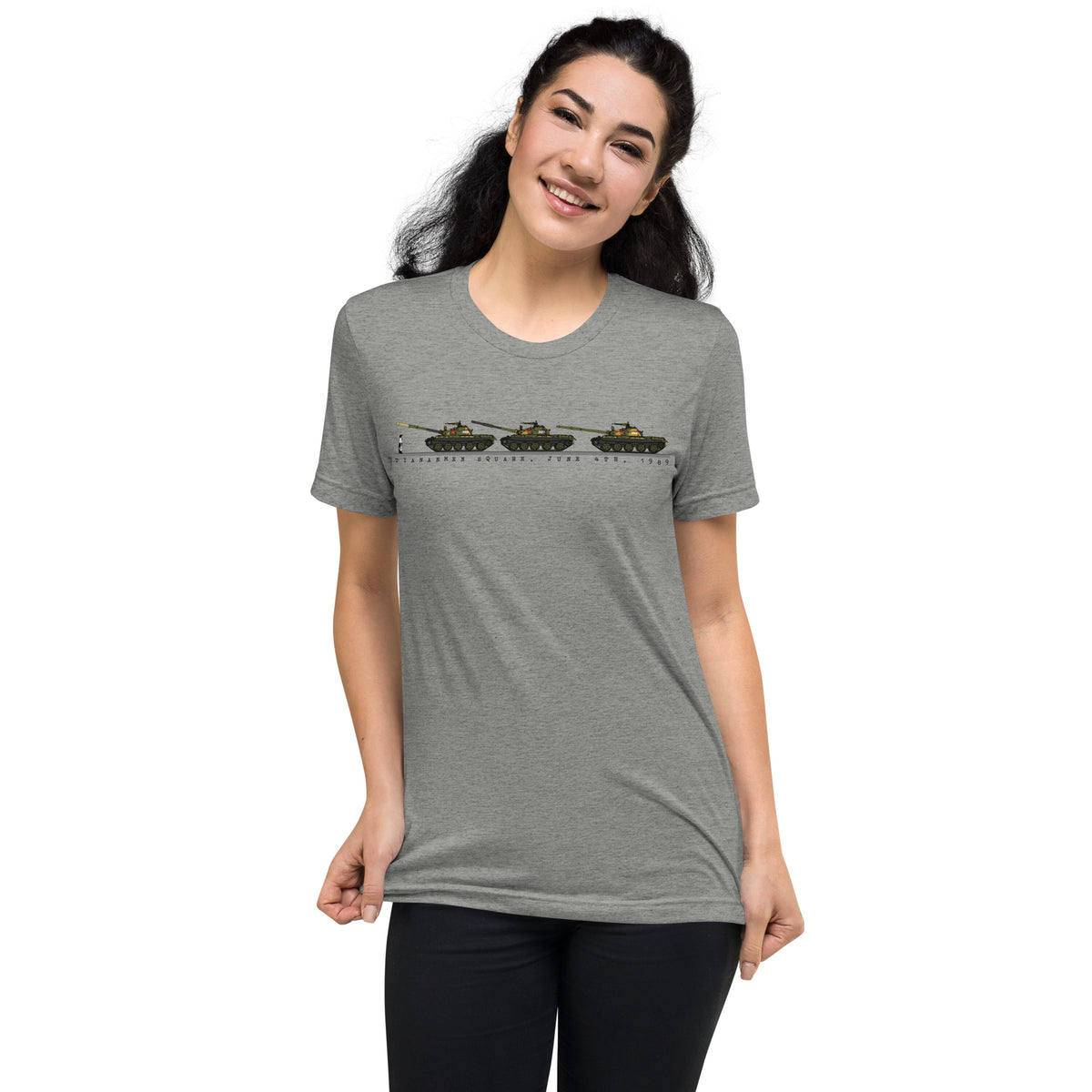 Tiananmen Tank Man 33rd Anniversary Tri-Blend T-Shirt