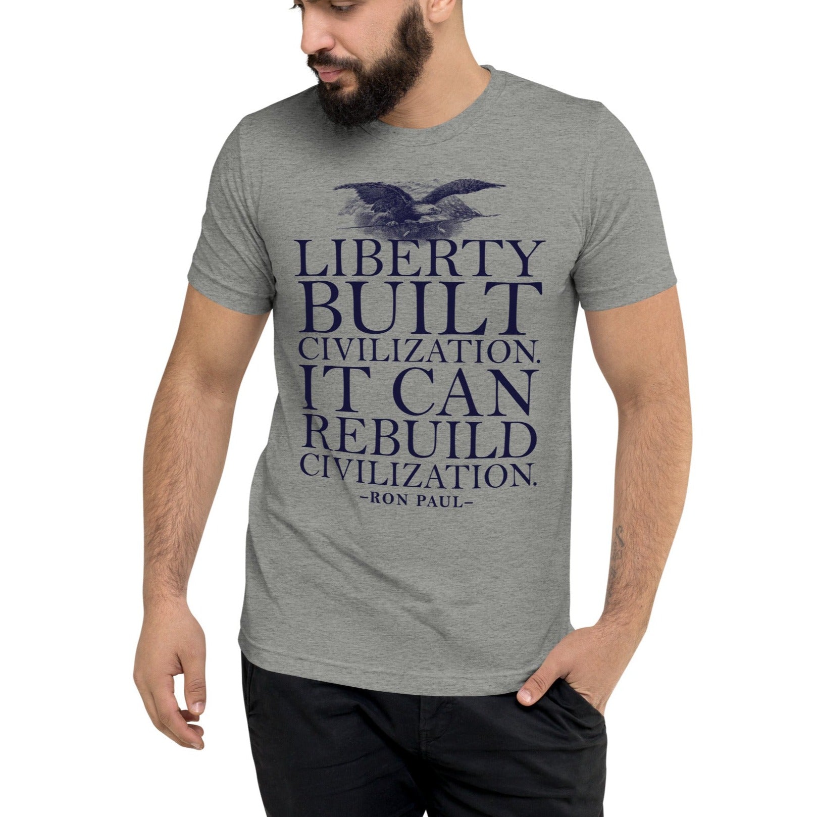 Liberty Can Rebuild Civilization Tri-Blend Graphic T-Shirt