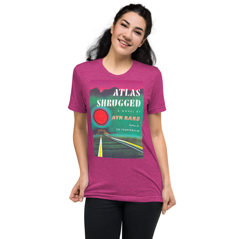 Atlas Shrugged Ayn Rand Book Cover Tri-blend T-Shirt