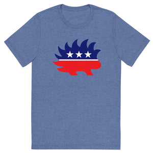 Porcupine Libertarian Mascot Tri-Blend T-Shirt