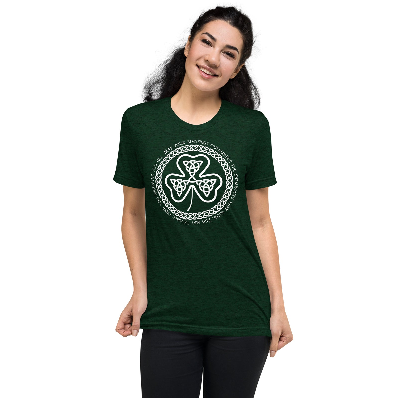 Irish Blessing Celtic Shamrock Tri-Blend T-Shirt
