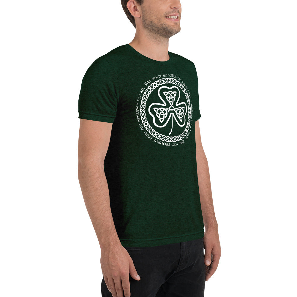 Irish Blessing Celtic Shamrock Tri-Blend T-Shirt