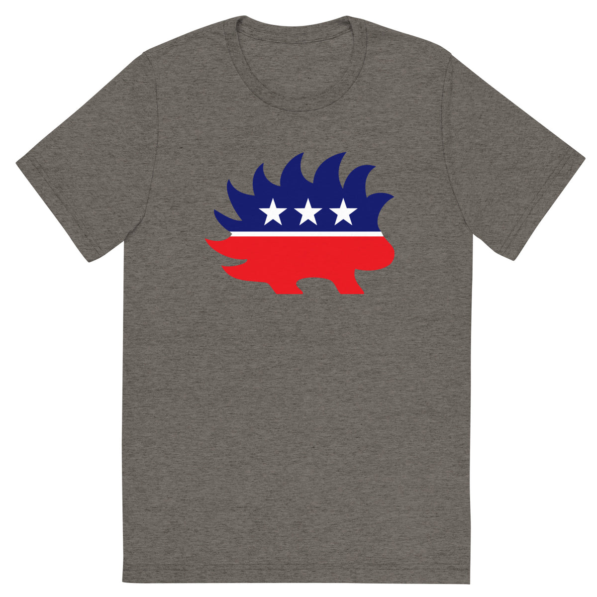 Porcupine Libertarian Mascot Tri-Blend T-Shirt