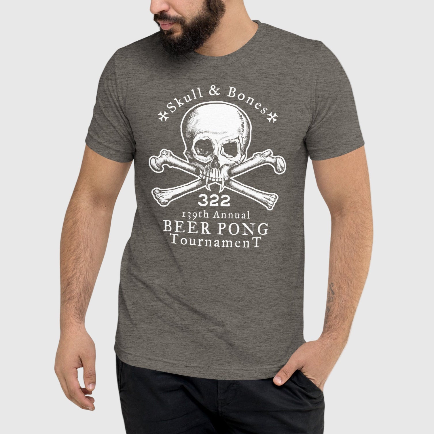 Skull And Bones Illuminati Beer Pong Triblend Tees