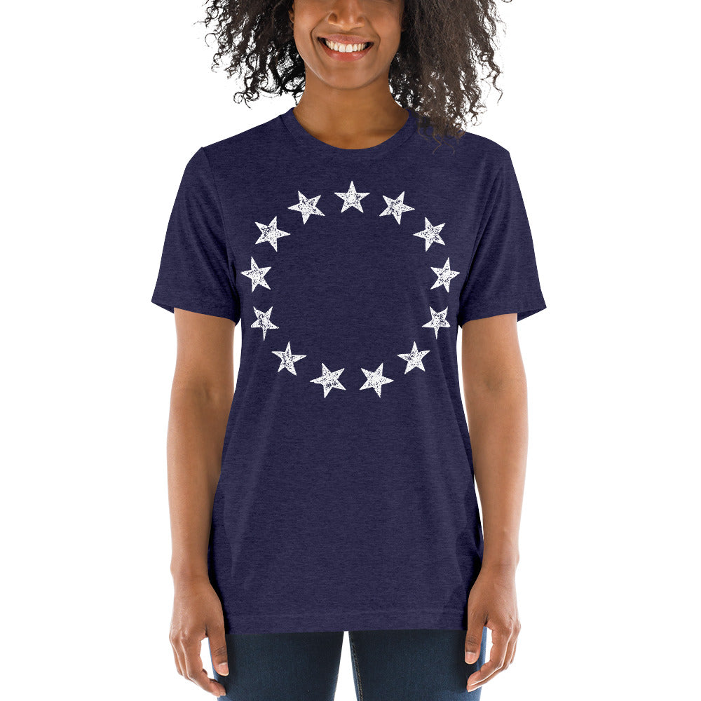 13 Stars Vintage Betsy Ross Revolution Tri-Blend Shirt