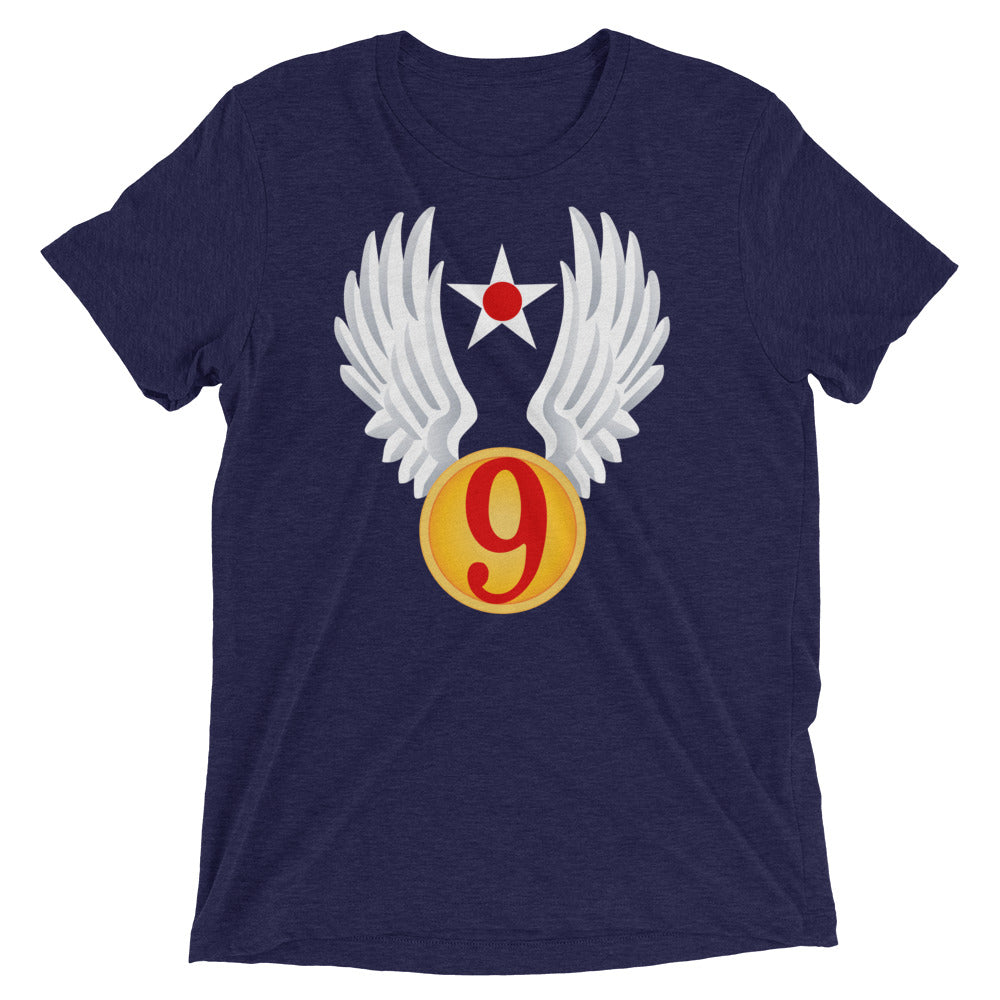 9th Air Force Vintage WW2 Tri-Blend Track Shirt