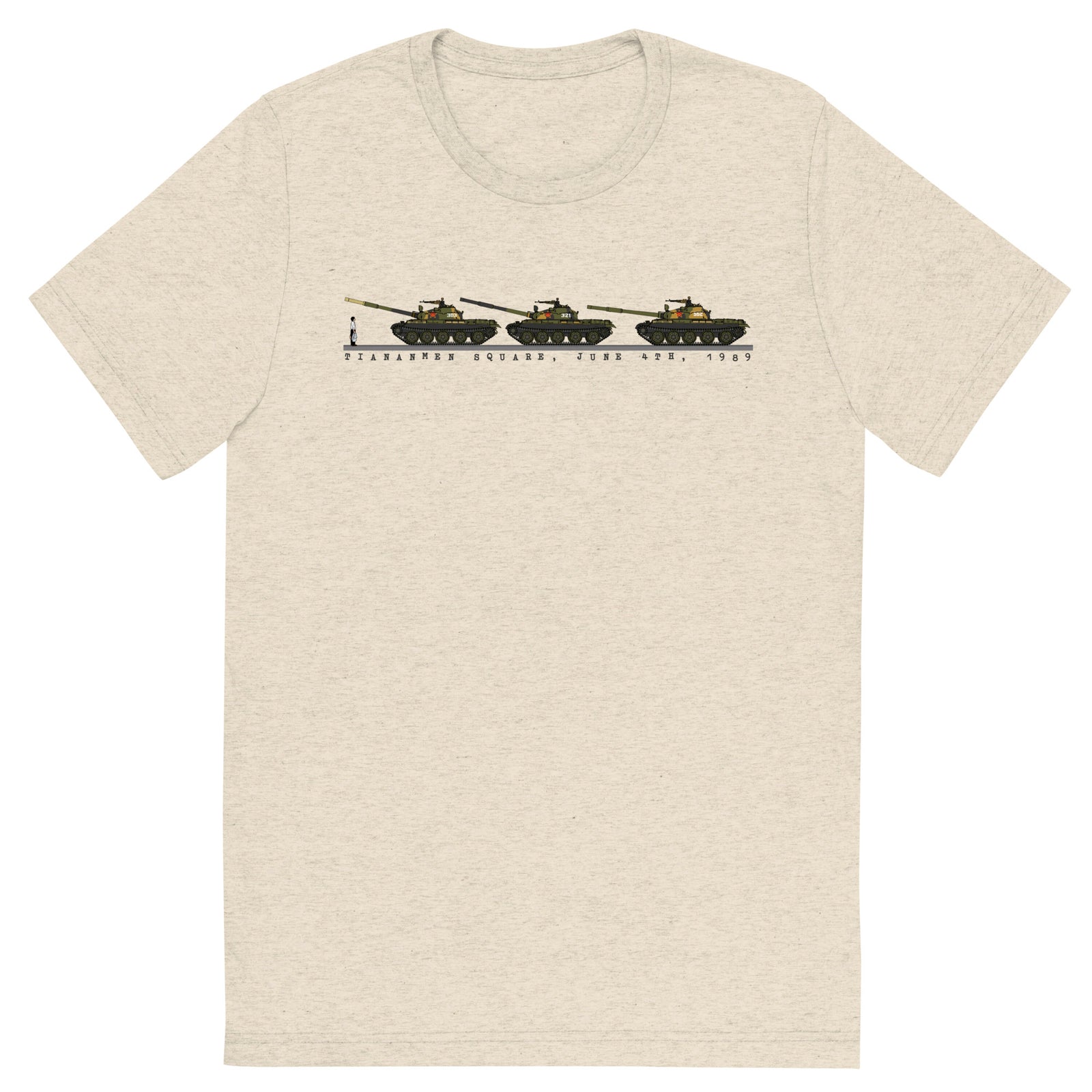 Tiananmen Tank Man 33rd Anniversary Tri-Blend T-Shirt