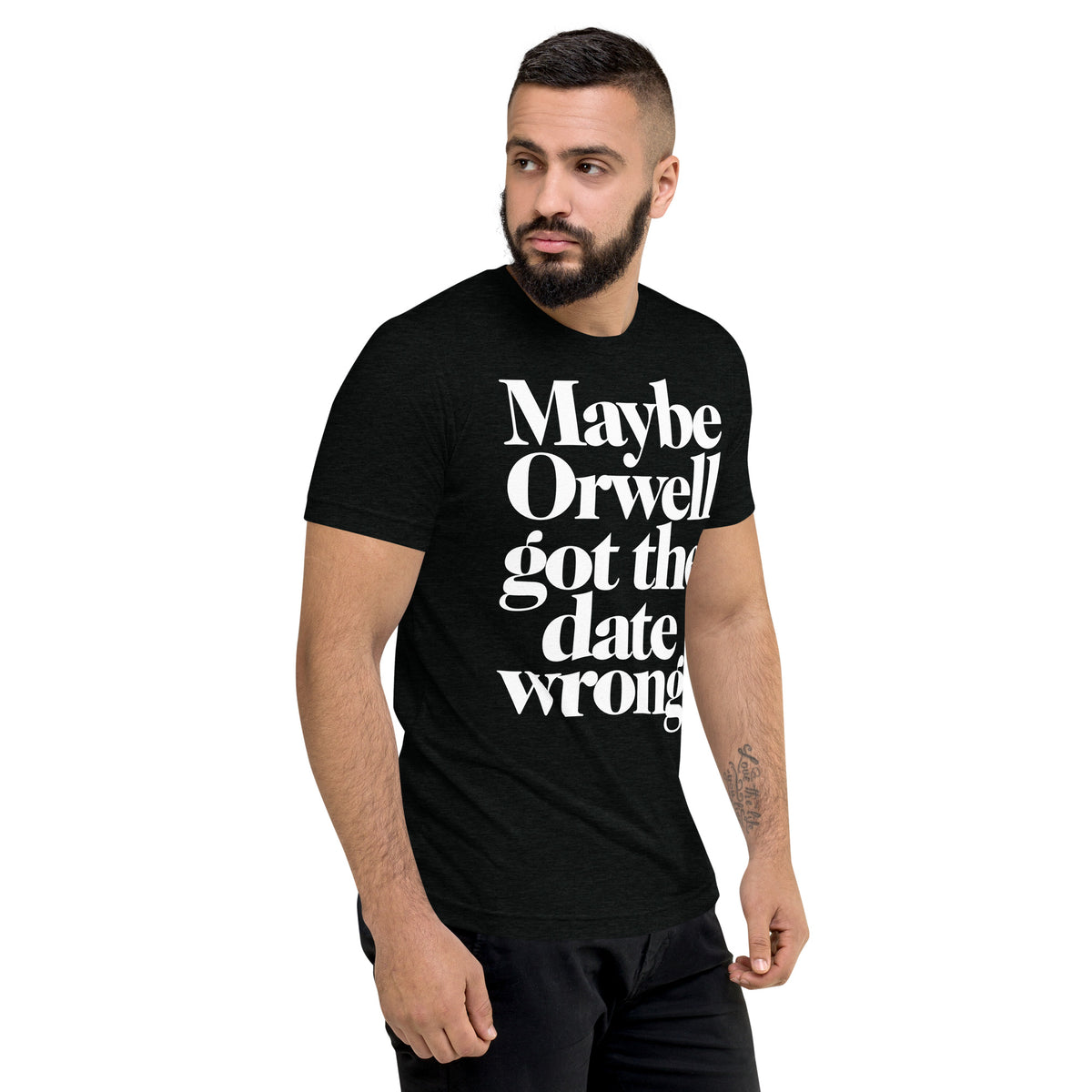 Maybe Orwell Got The Date Wrong Unisex Tri-Blend Track Shirt