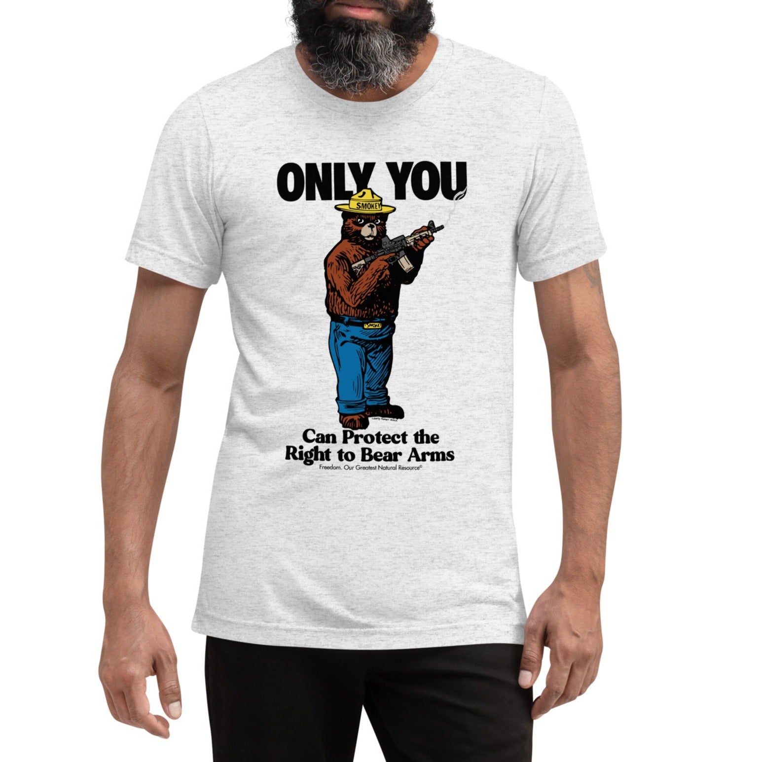 Only You Can Protect the Right to Bear Arms Retro Tri-Blend T-Shirt