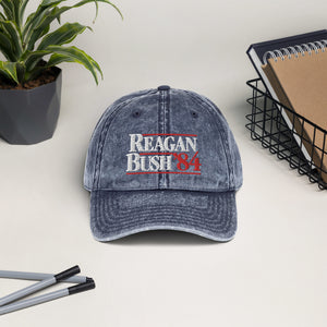 Reagan Bush 1984 Campaign Vintage Reproduction Cotton Twill Cap