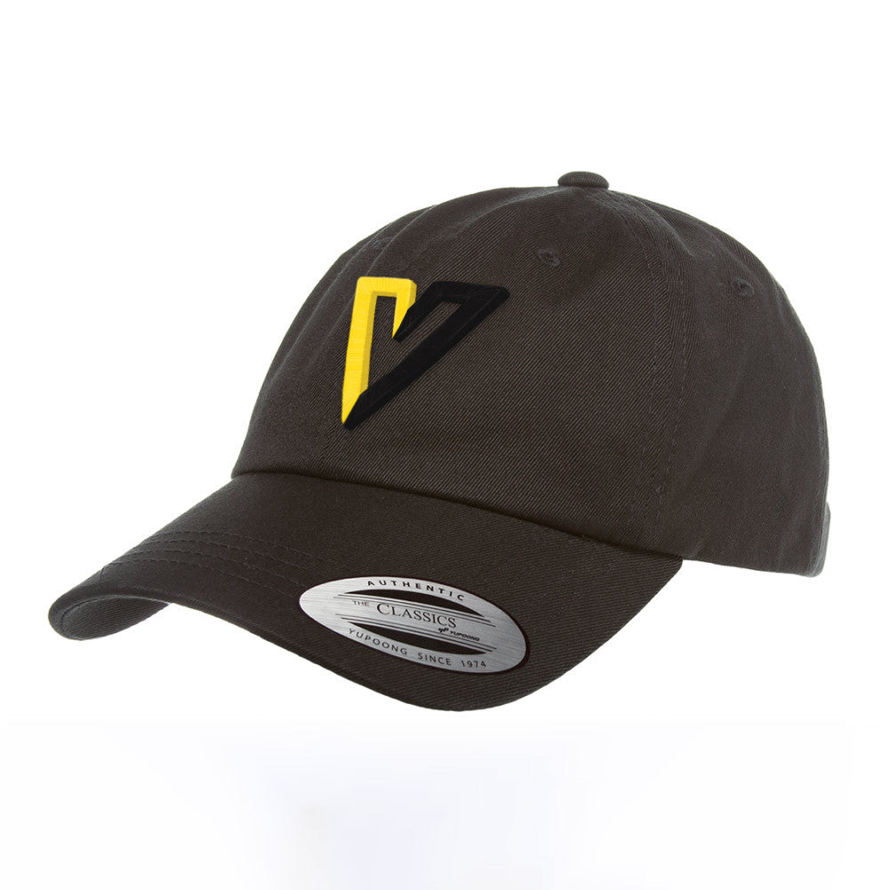 Voluntaryist V Unstructured 3d Puff Embroidered Cotton Dad Cap