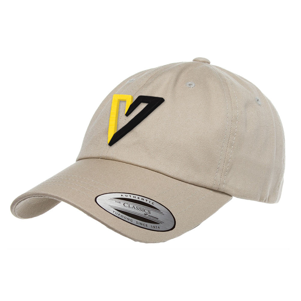 Voluntaryist V Unstructured 3d Puff Embroidered Cotton Dad Cap
