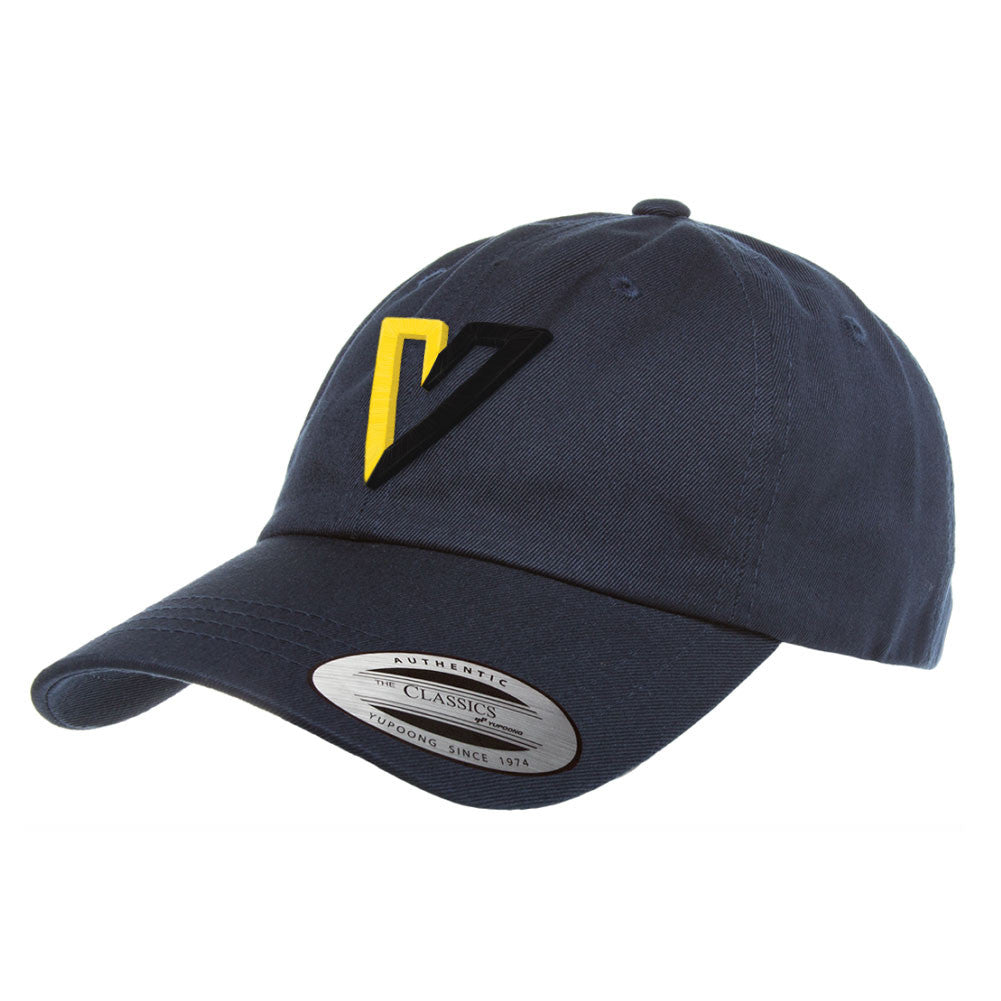 Voluntaryist V Unstructured 3d Puff Embroidered Cotton Dad Cap