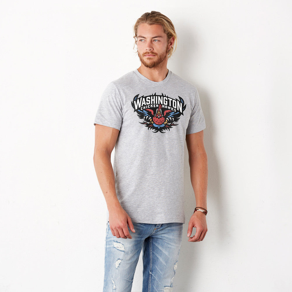 Washington Chickenhawks Logo athletic grey Tee by Liberty Maniacs
