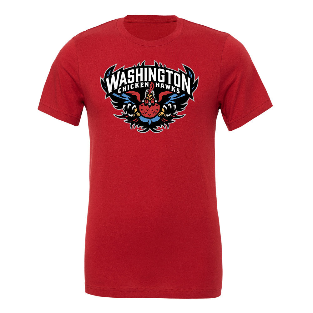 Washington Chickenhawks Logo red Tee by Liberty Maniacs
