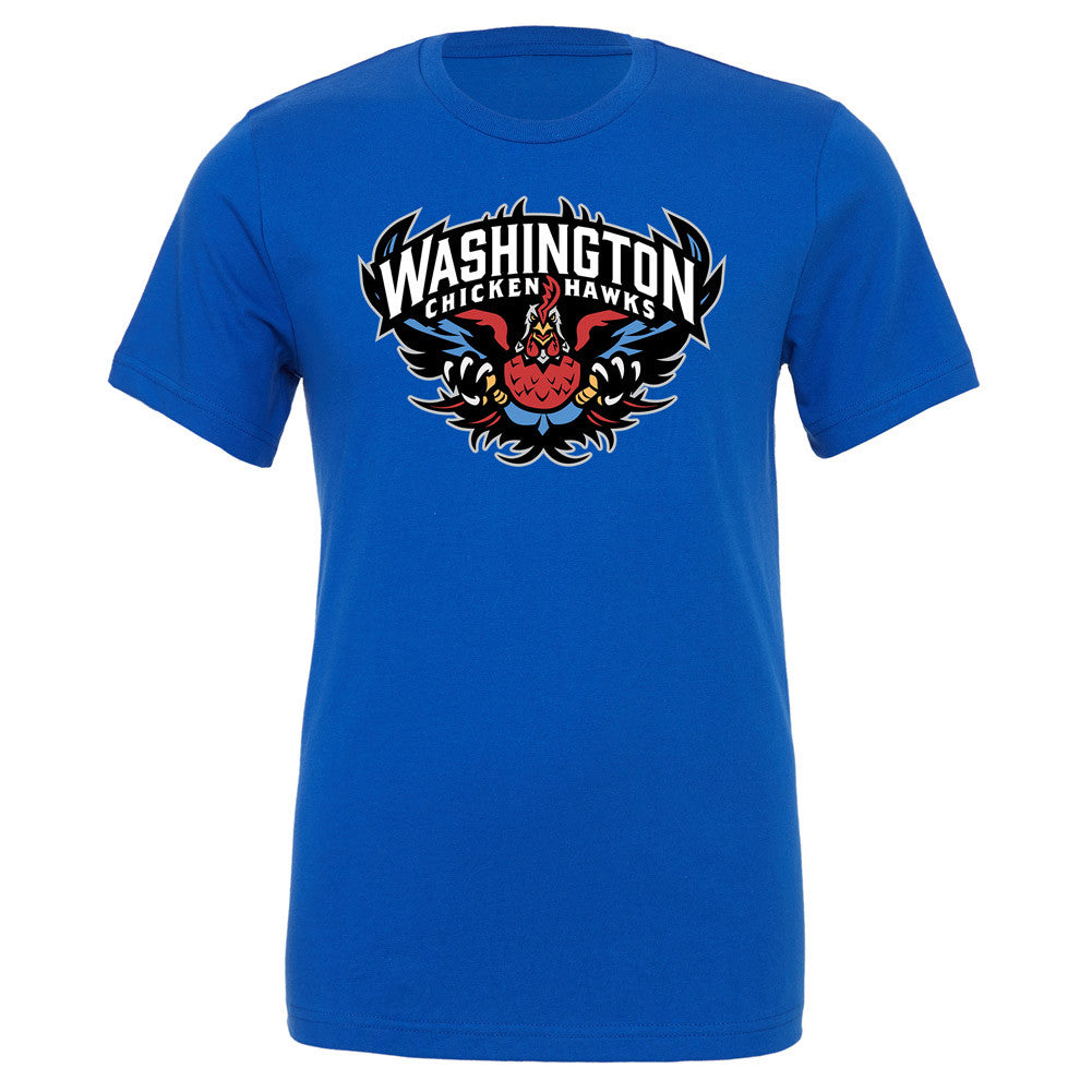 Washington Chickenhawks Logo royal Tee by Liberty Maniacs