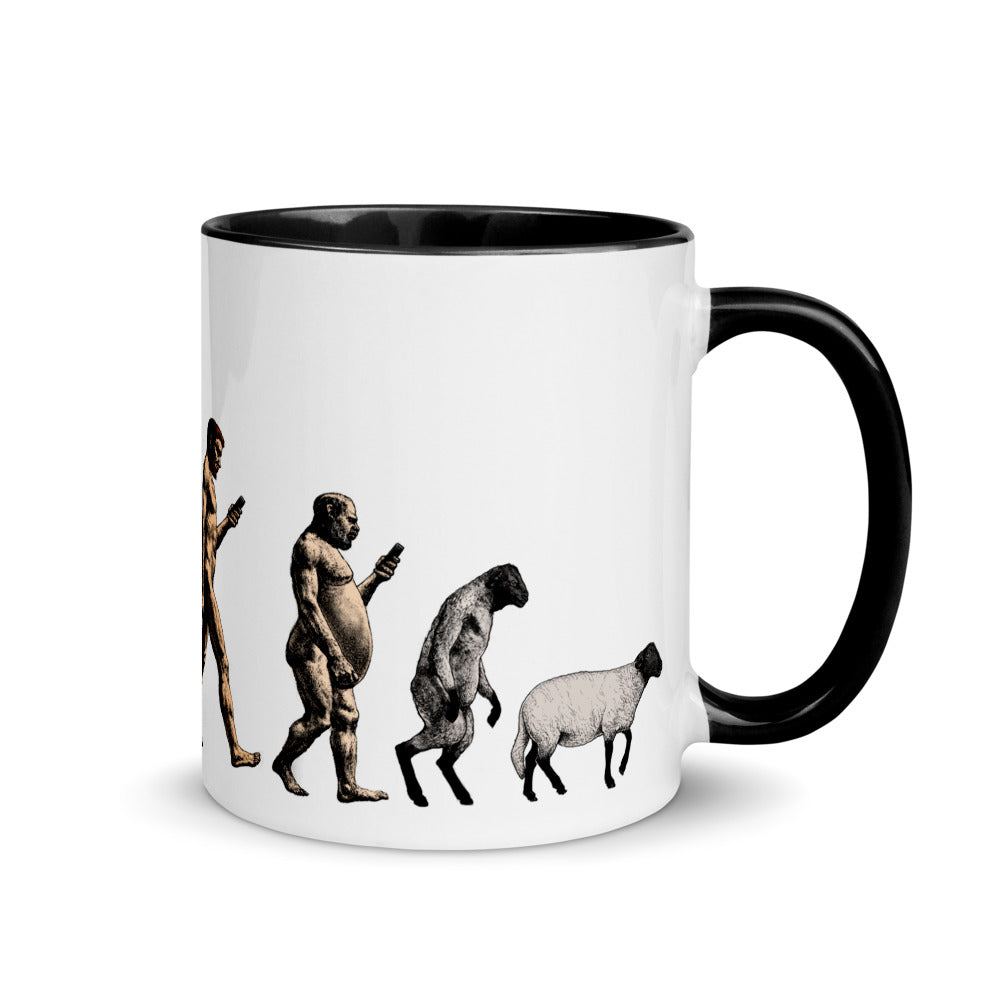 March of Modern Devolution Sheeple Color Mug