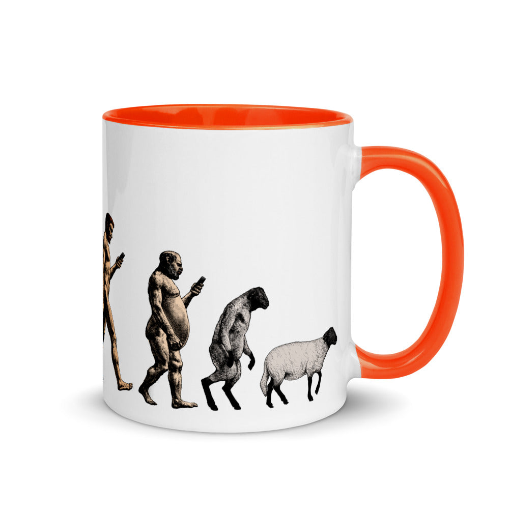March of Modern Devolution Sheeple Color Mug