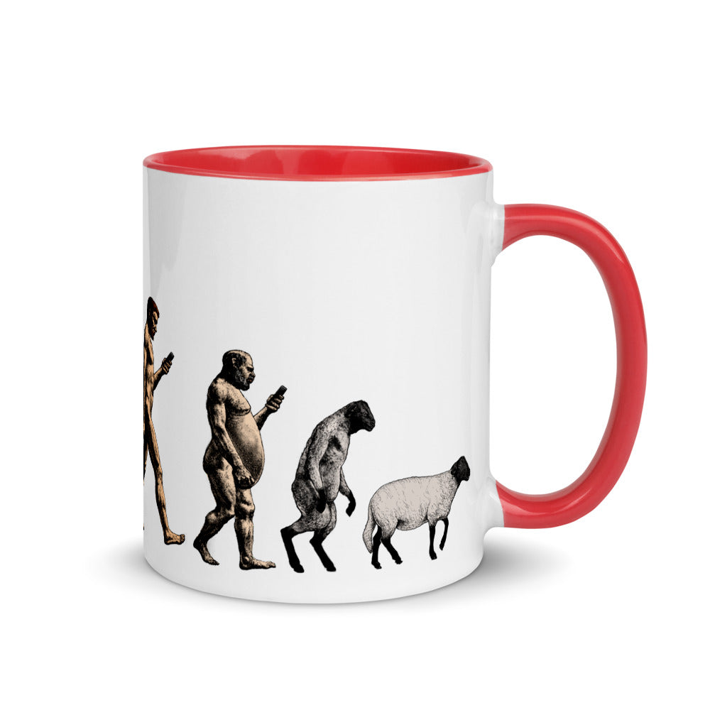 March of Modern Devolution Sheeple Color Mug