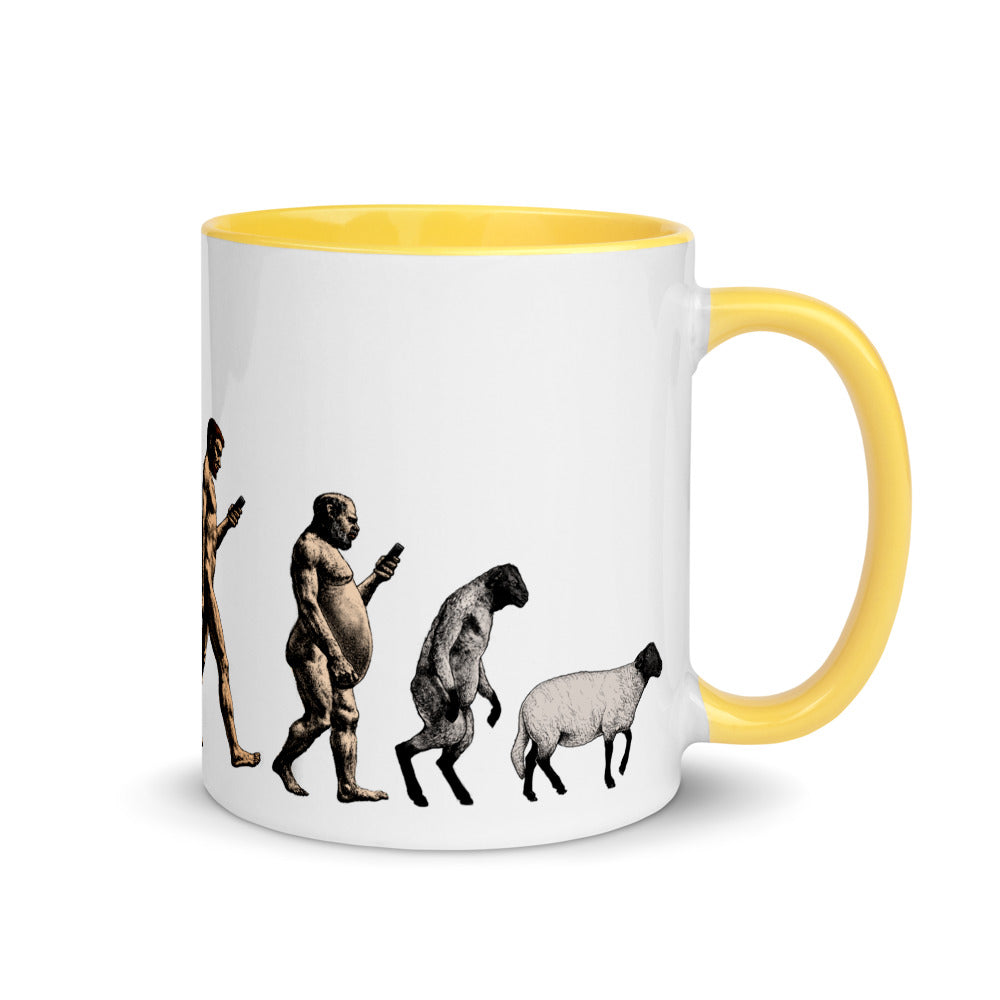 March of Modern Devolution Sheeple Color Mug