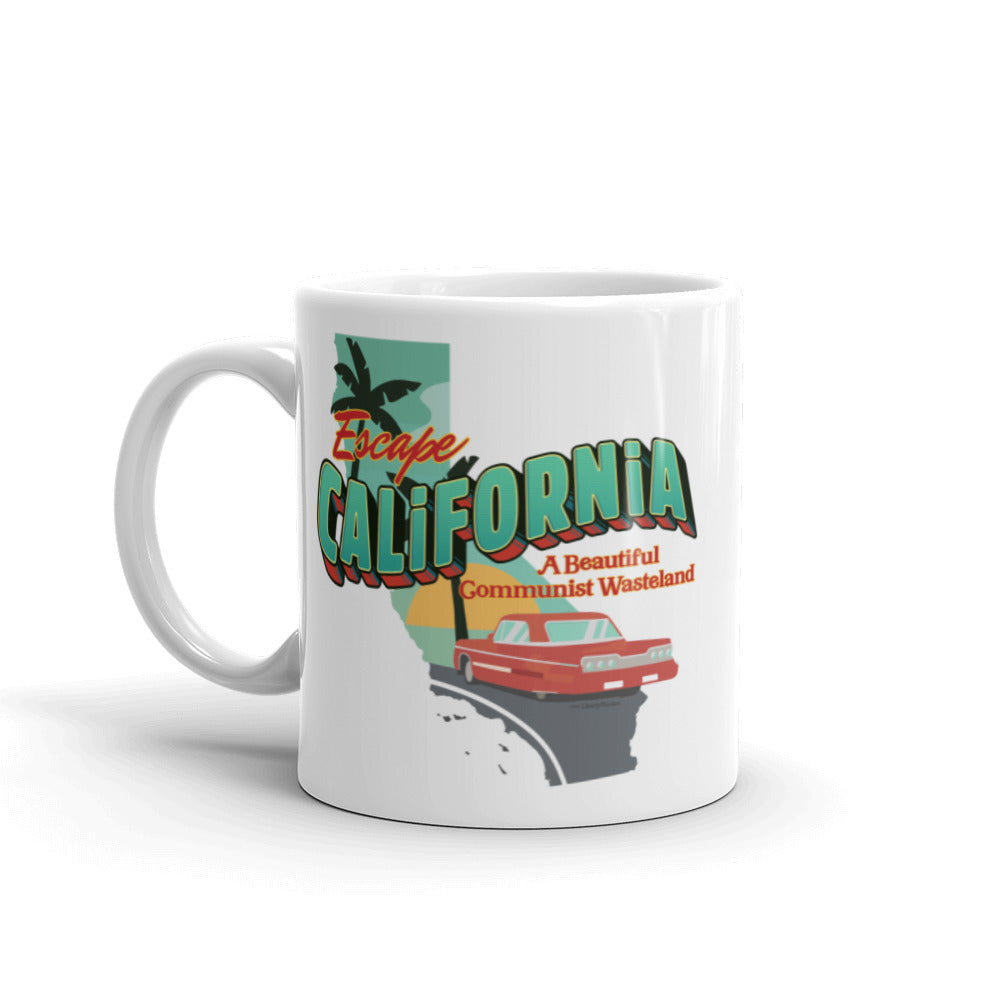 Escape California White glossy mug