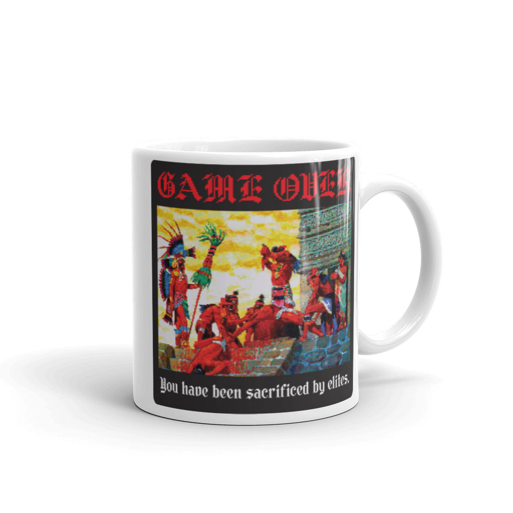 Game Over You Have Been Sacrificed By Elites Pixel Art Mug